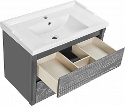 ASB-Woodline Мебель для ванной Лорена 80 подвесная grigio – фотография-7